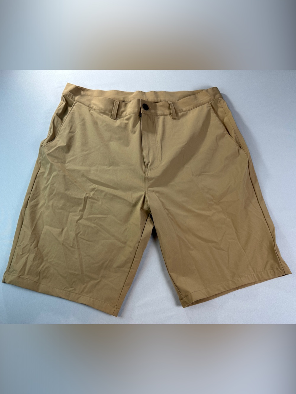 Estepoba Men's Flat Front Golf Shorts 34 Khaki Tan Performance